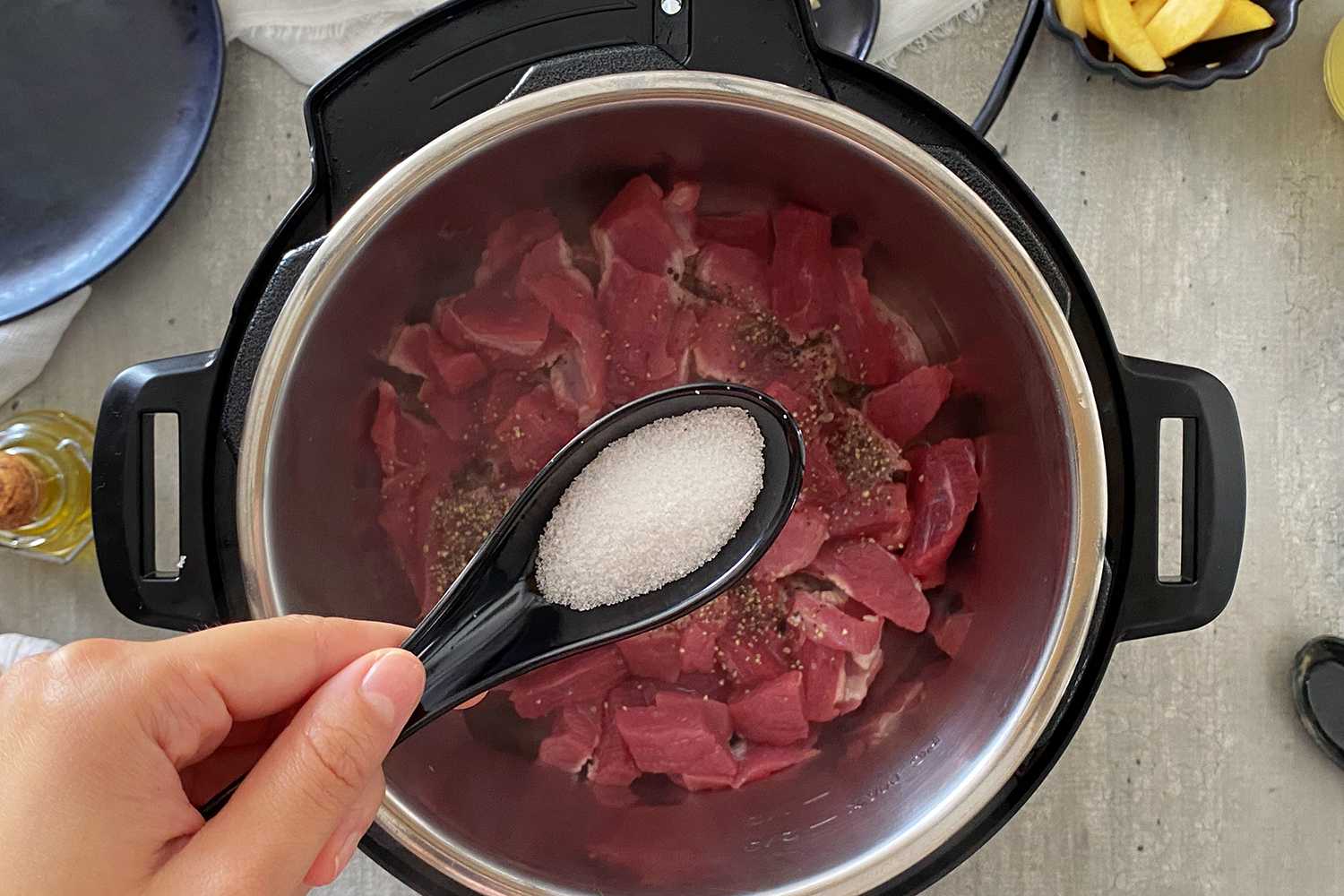 How to brown beef in the Instant Pot with salt