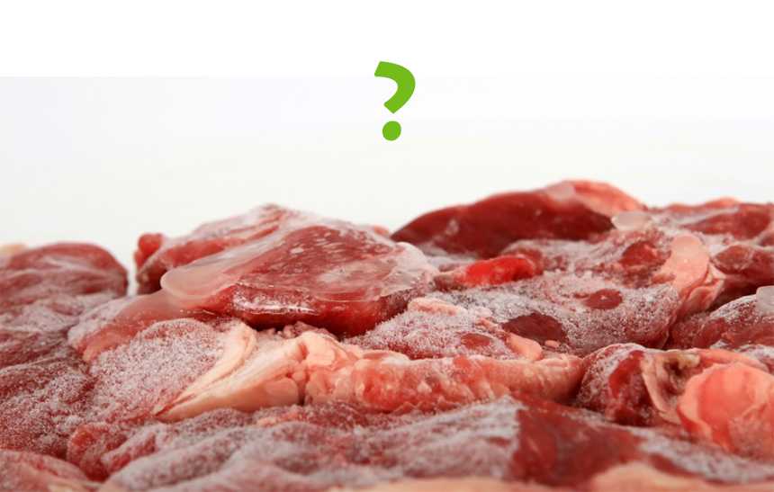 raw beef slices with a question mark 