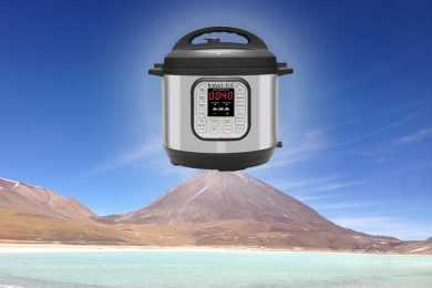 Instant pot on top of a mountain