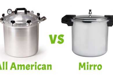 All American pressure canner alongside Mirro pressure canner