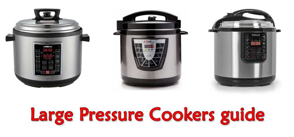 3 of the largest pressure cookers near each other