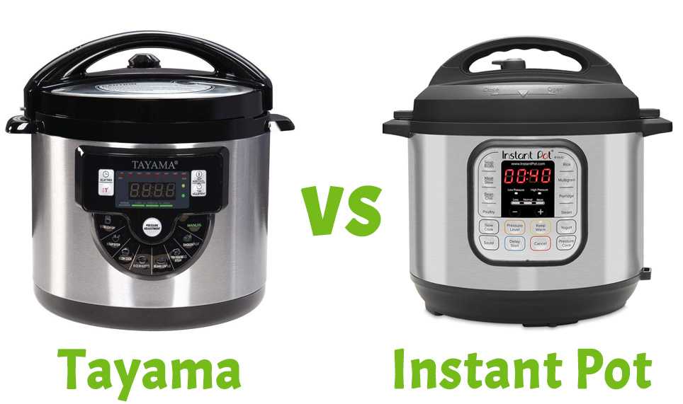 Tayama electric pressure cooker alongside Instant Pot pressure cooker