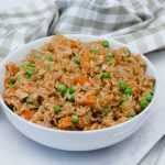 Biryani with peas, carrot, celery and spices