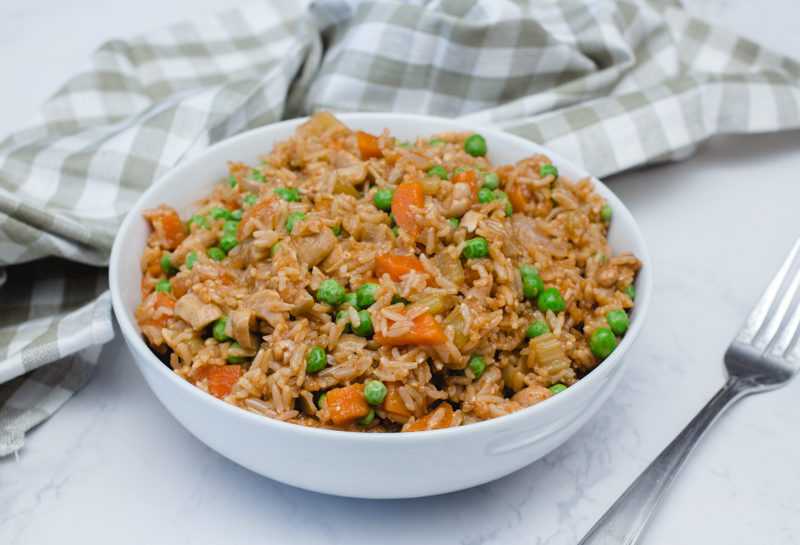 Biryani with peas, carrot, celery and spices