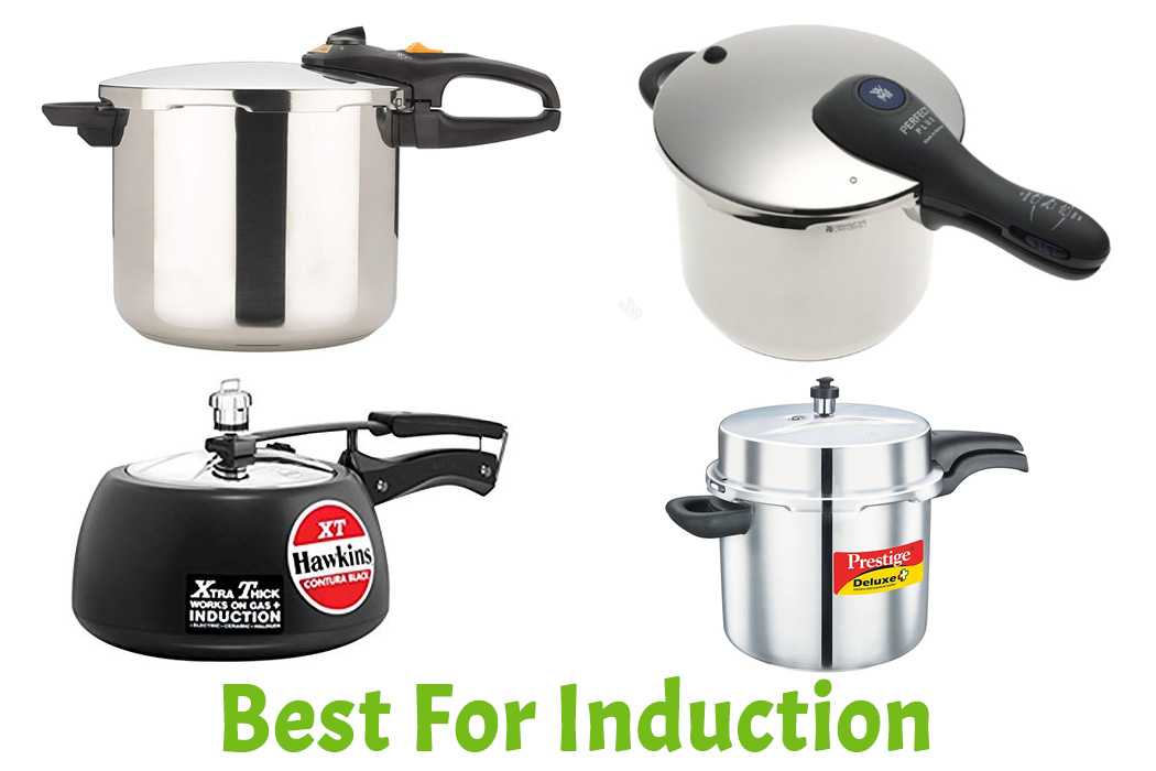 4 induction friendly pressure cookers with handles