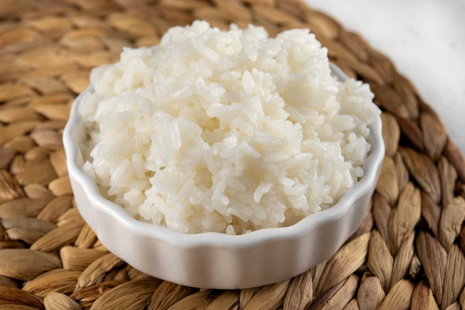 Sushi rice in white bowl ready to be served