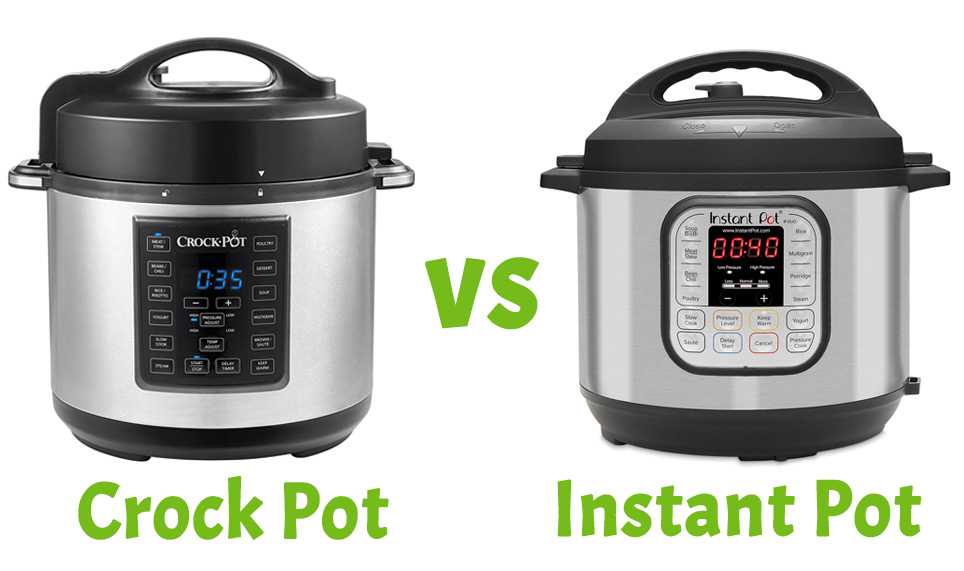 Crock Pot electric pressure cooker alongside Instant Pot
