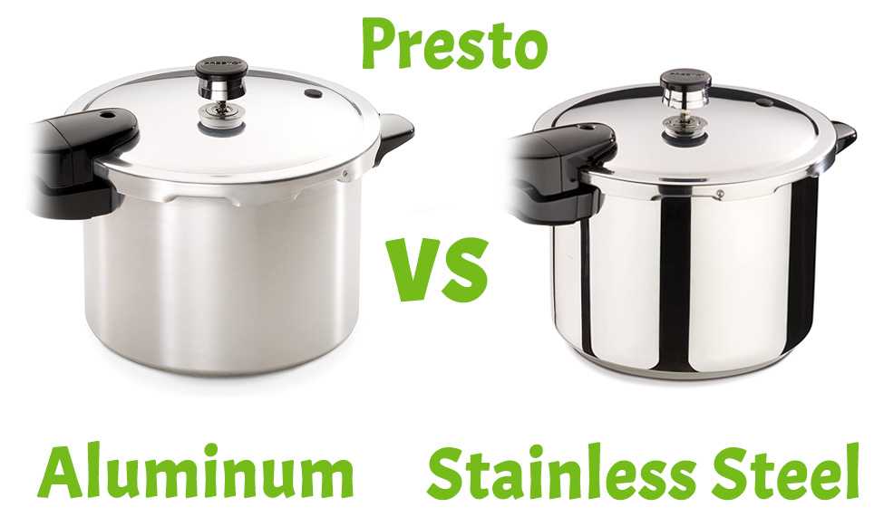 Presto aluminium pressure cooker alongside presto stainless steel pressure cooker