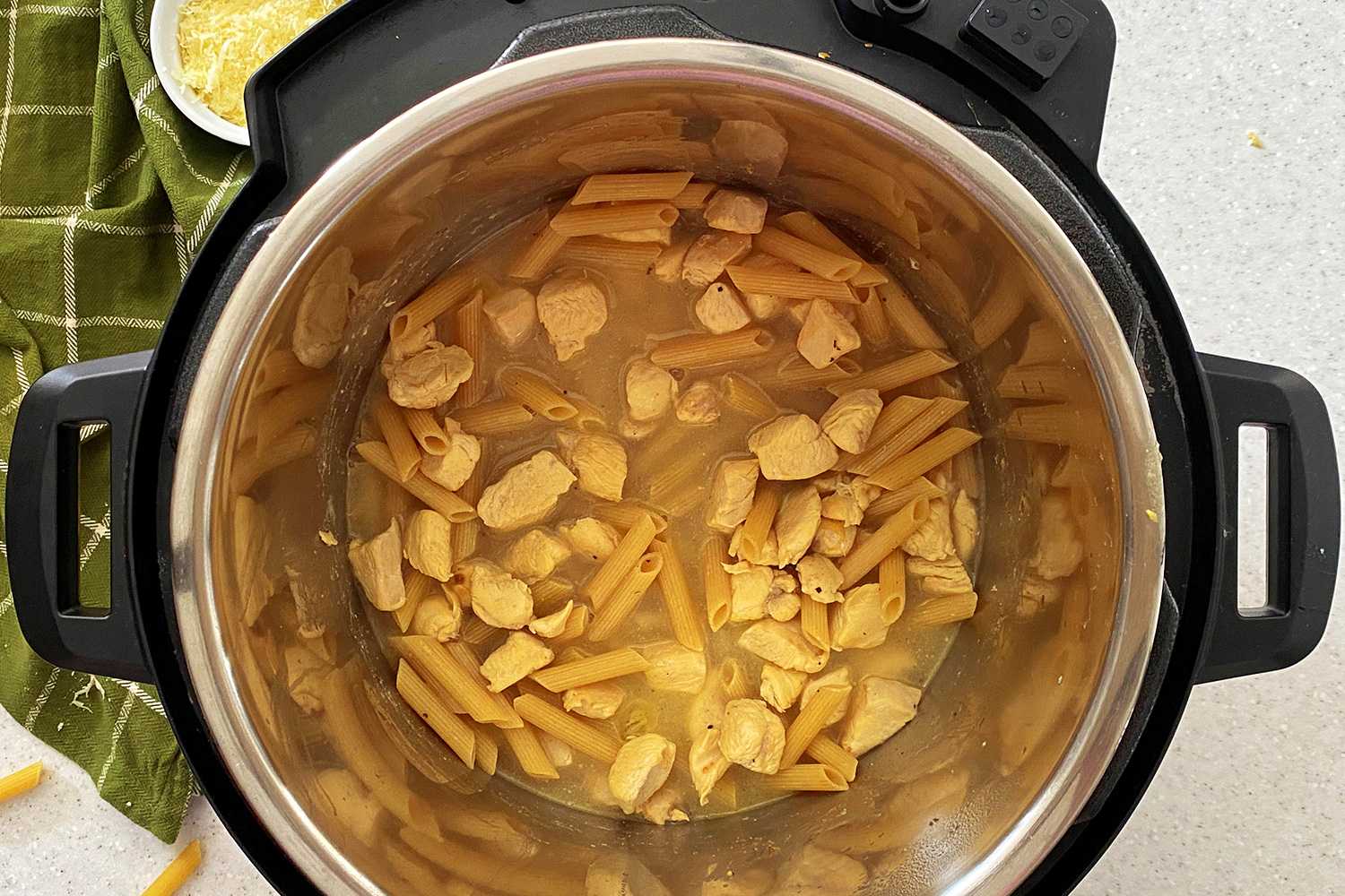 overfill instant pot with chicken and pasta