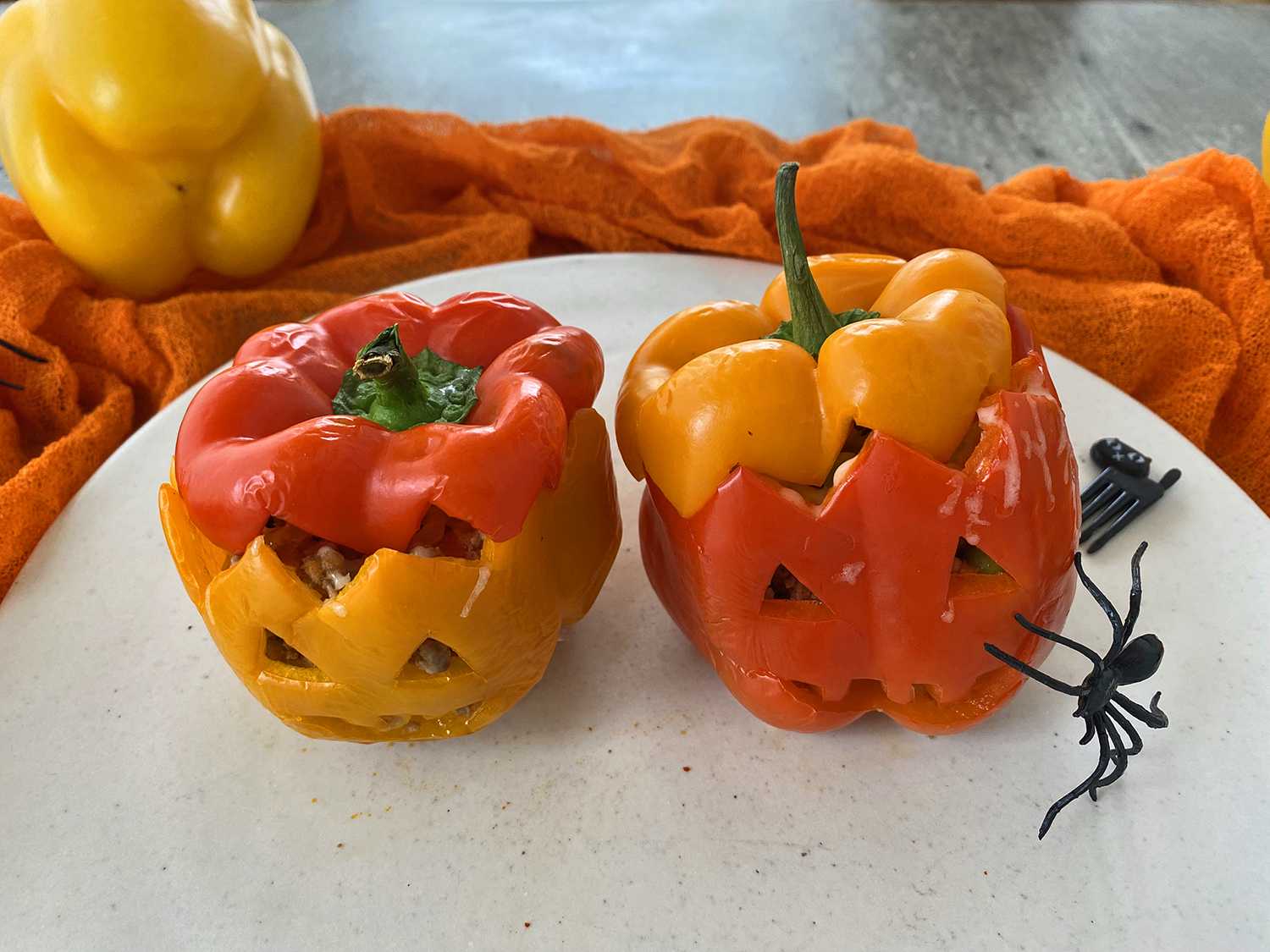 Instant Pot Halloween Stuffed Peppers