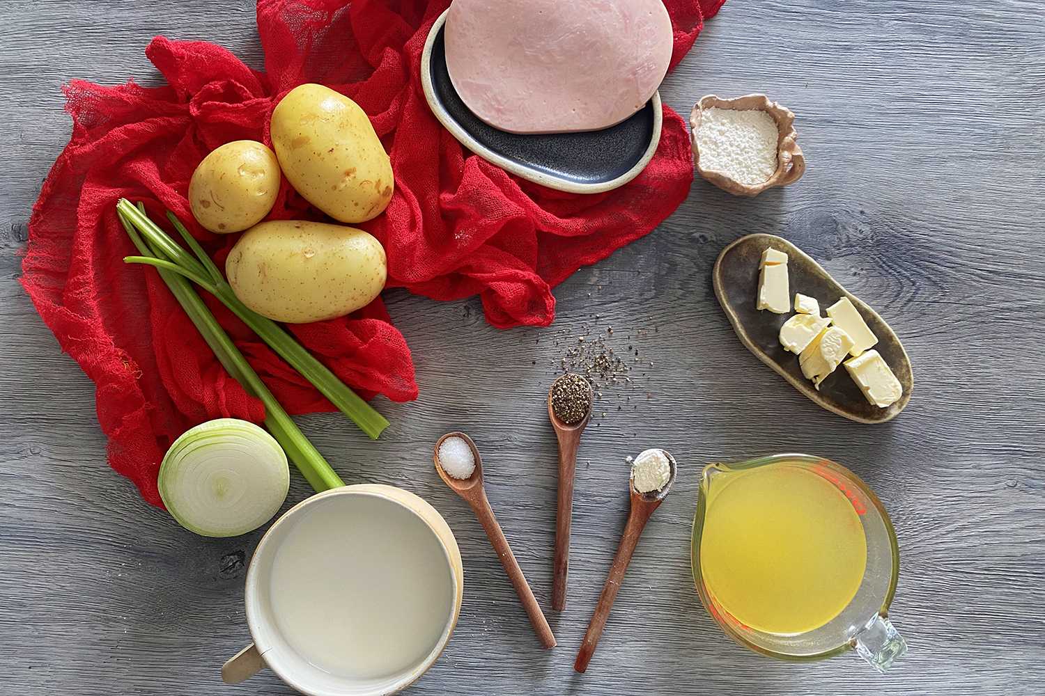 ingredients needed to make ham and potato soup 