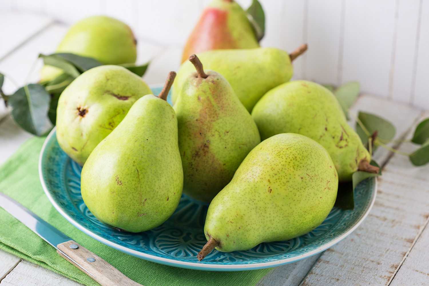 pears on a plate