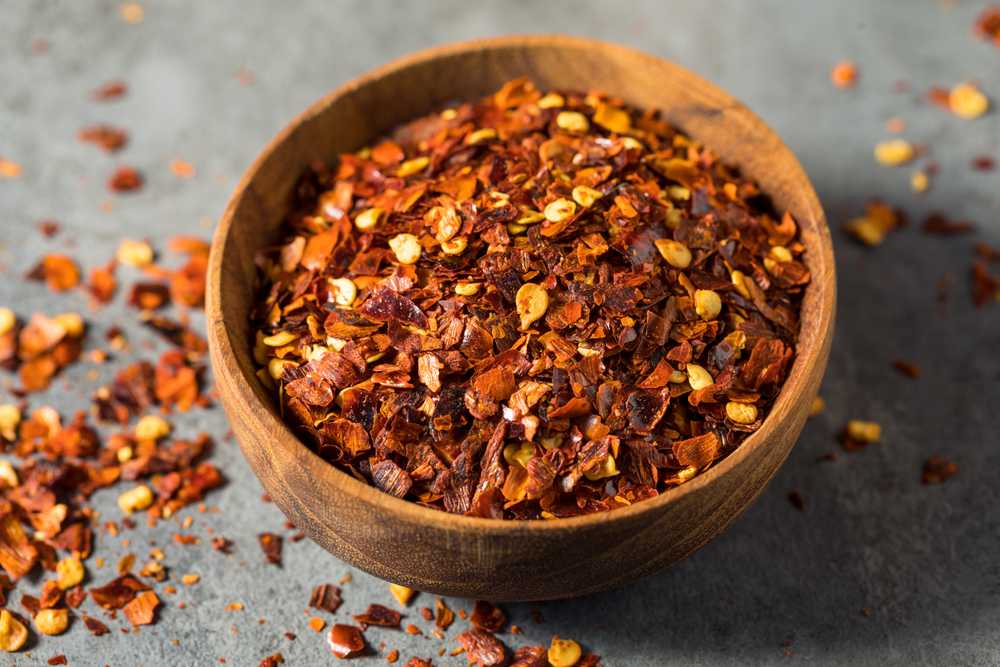red pepper flakes in a bowl