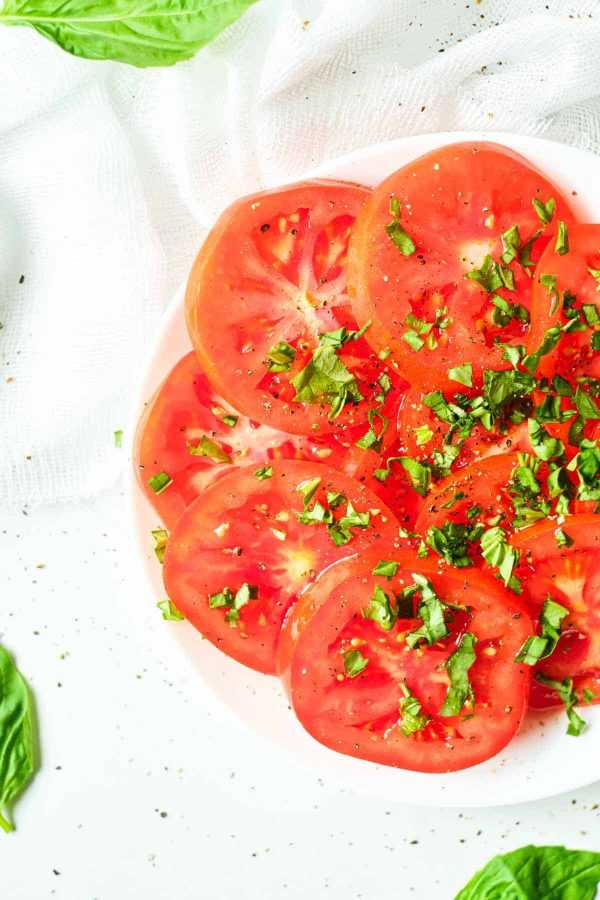 Marinated Tomatoes and basil