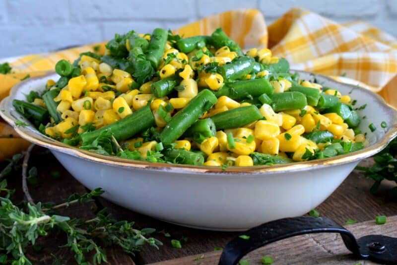 Buttered Corn and green beans