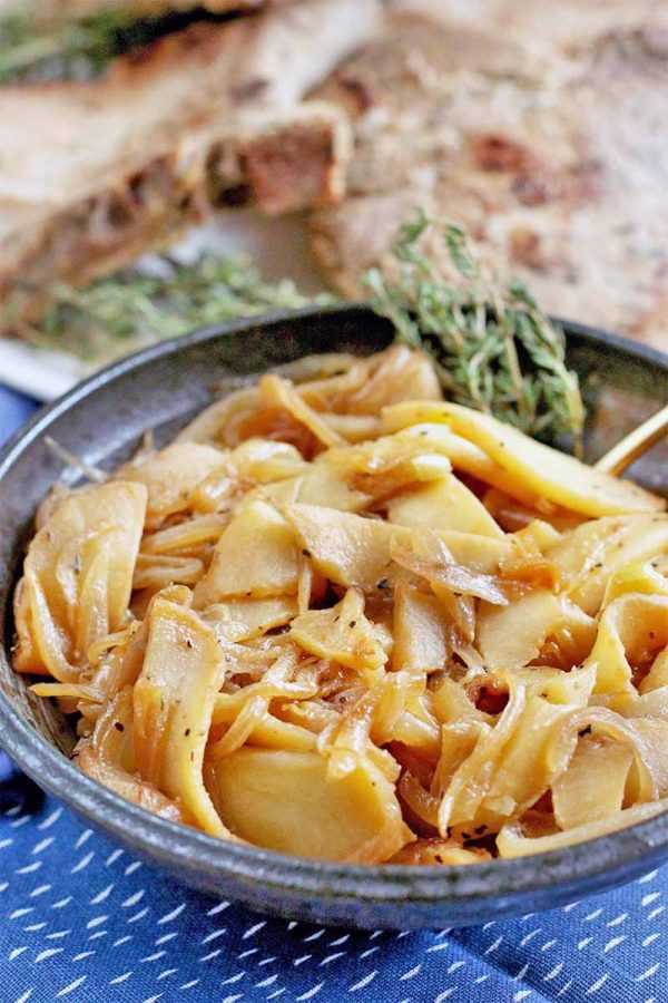 Caramelized apples and onions