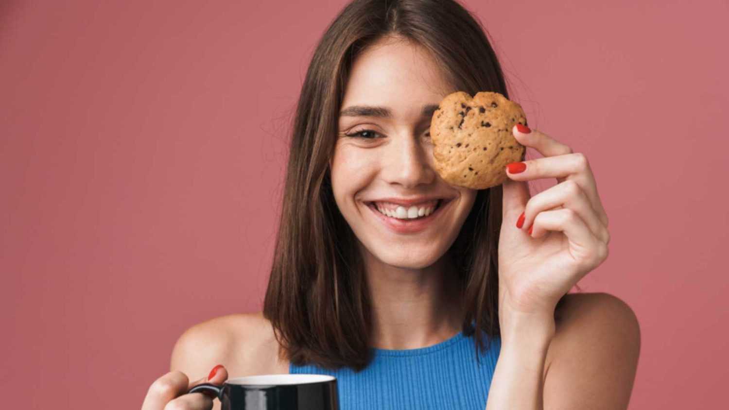 Woman with chocolate chip cookies