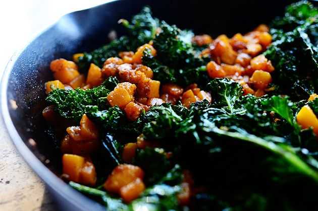 Butternut squash and kale