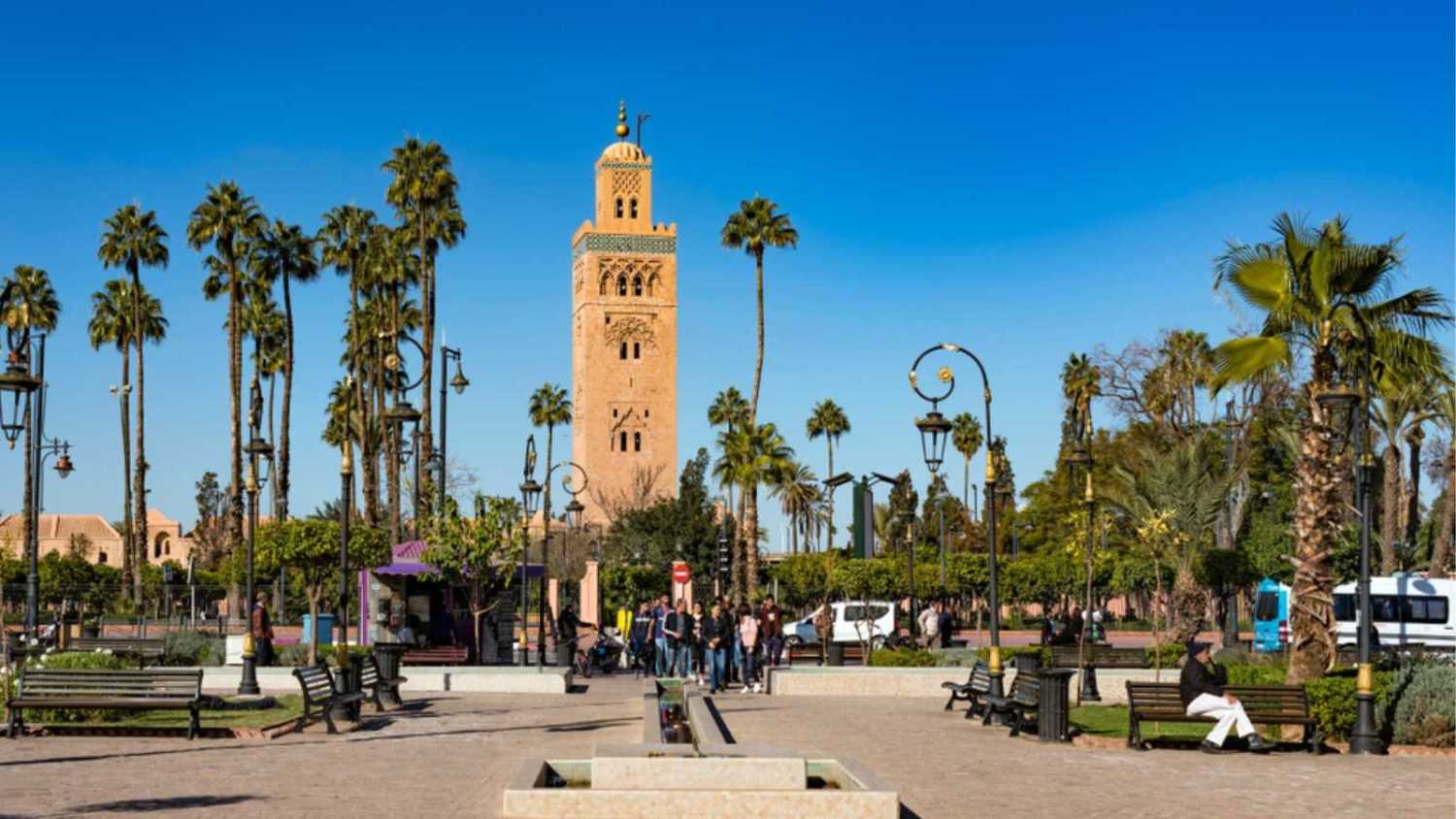 MARRAKESH, MOROCCO - JUNE 3, 2013: The Koutoubia Mosque in Marrakesh, Moroccomonument, religion, historic, culture, ancient, landmark, travel, building, architecture, africa, african culture, arabic,