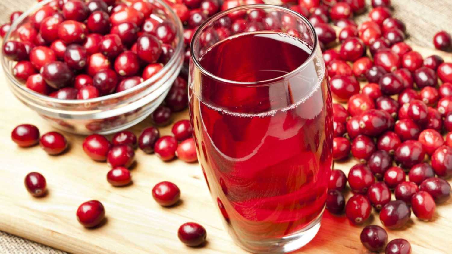 Fresh Organic Cranberry Juice against a background