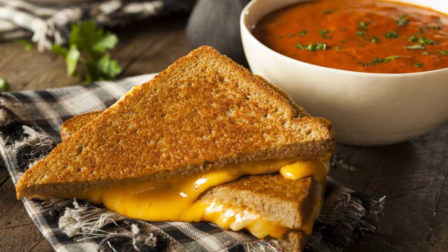 Grilled Cheese Sandwich And Tomato Soup