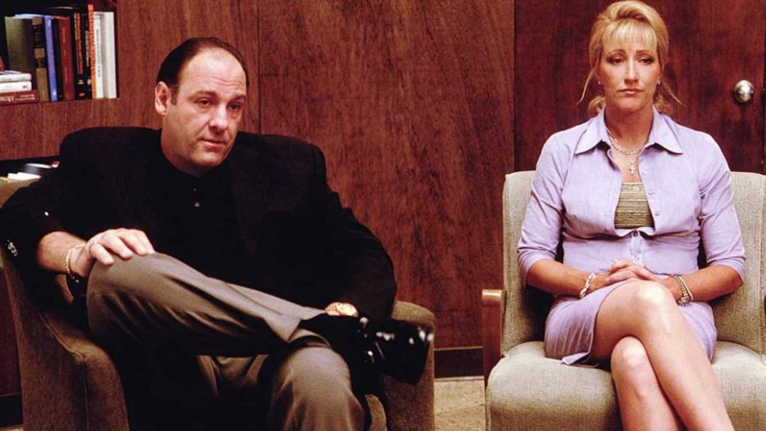 James Gandolfini and Edie Falco in The Sopranos (1999)