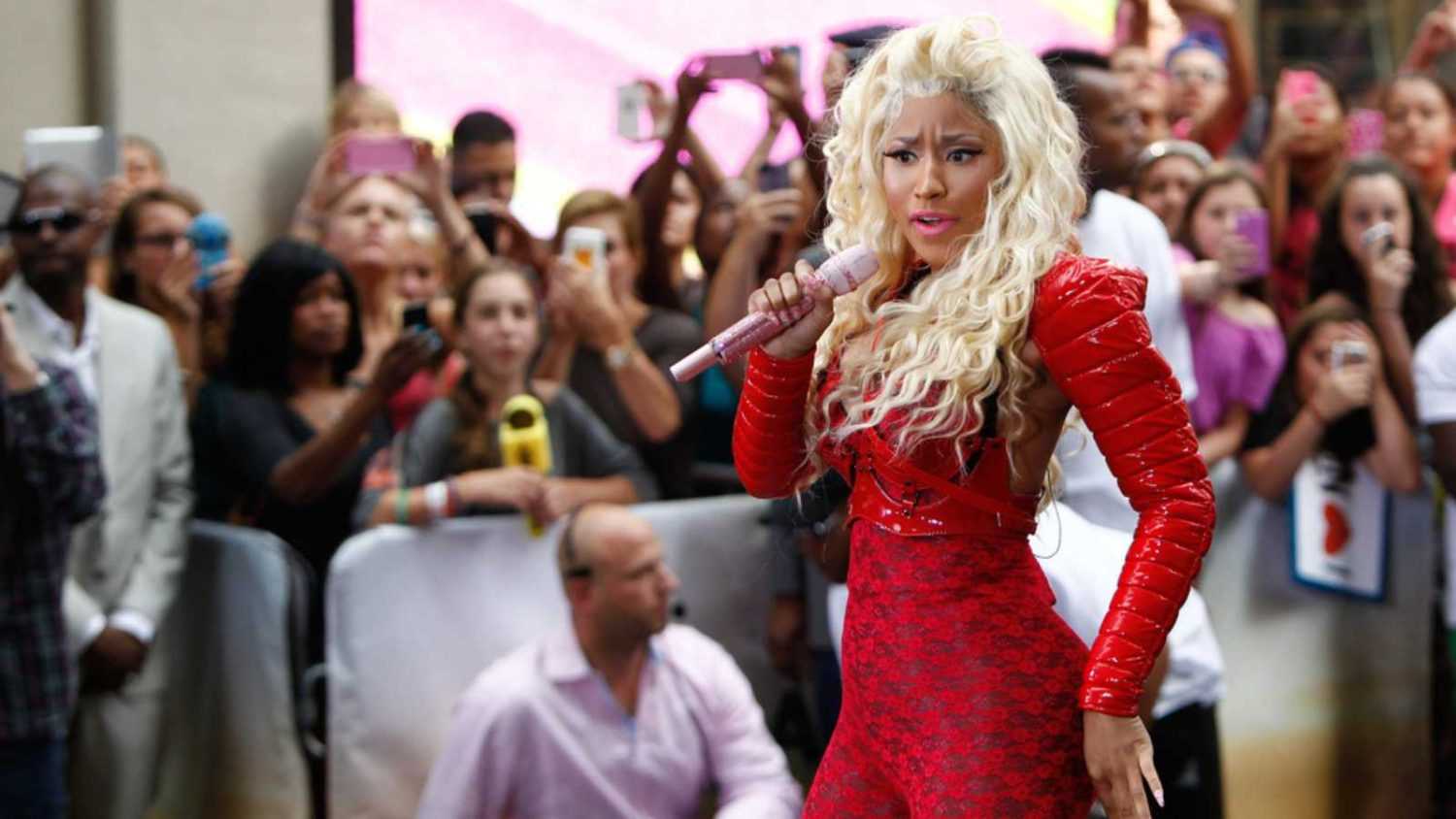 NEW YORK-AUG 14: Singer Nicki Minaj performs on NBC's Today Show at Rockefeller Plaza on August 14, 2012 in New York City.