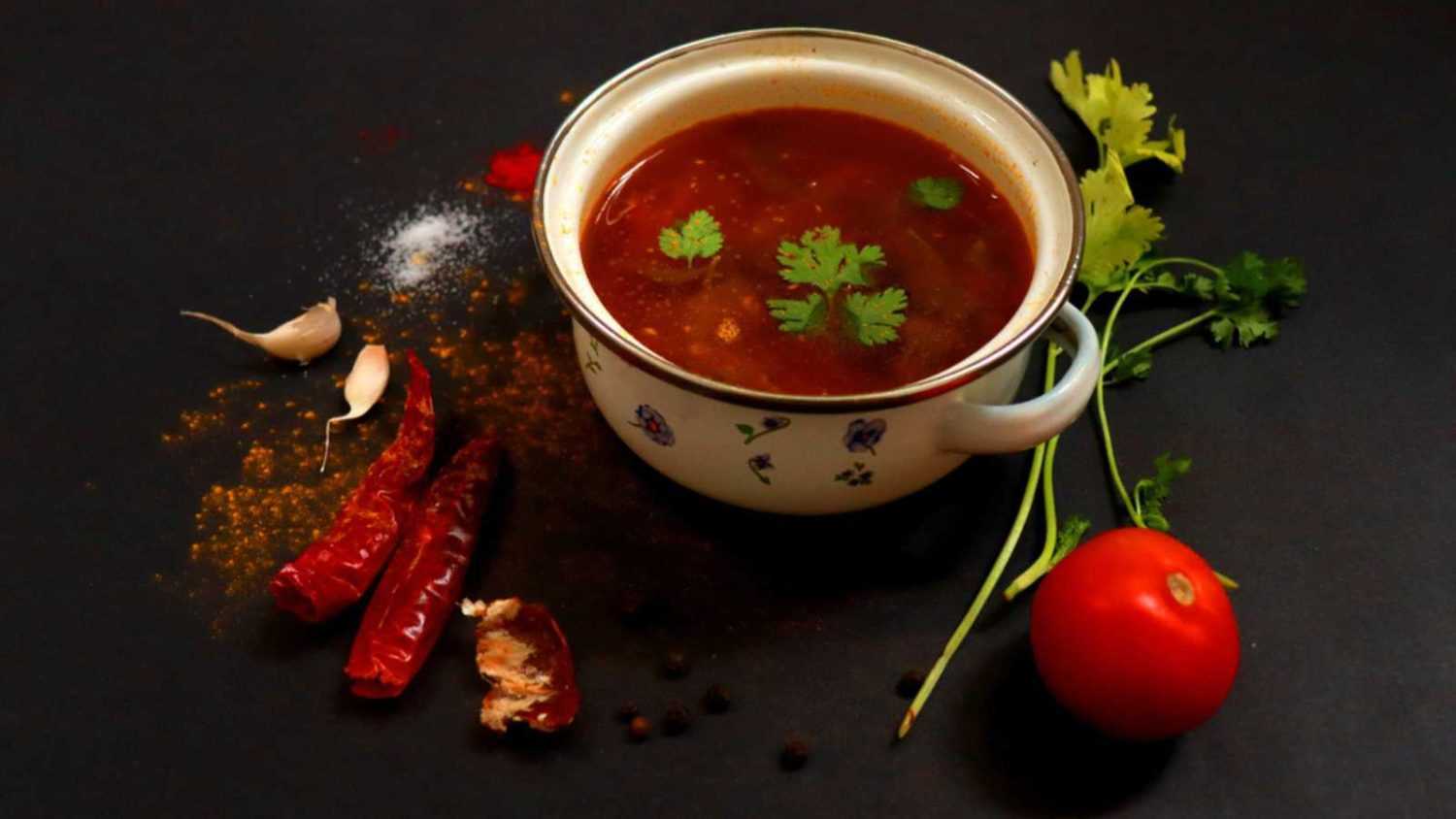 Indian Rasam Recipe Side View