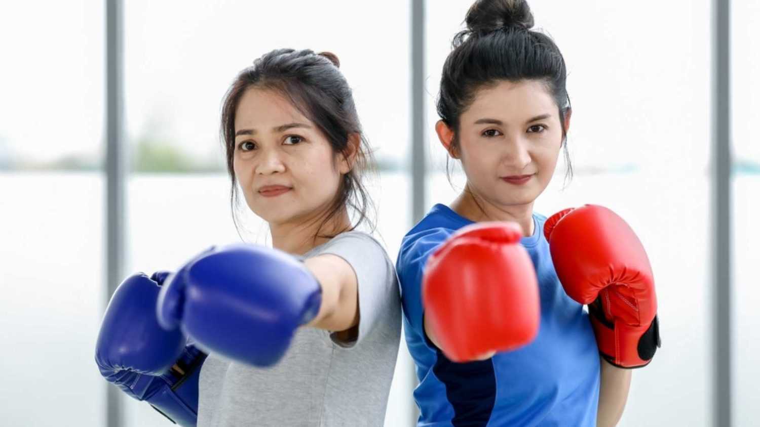 Women doing boxing
