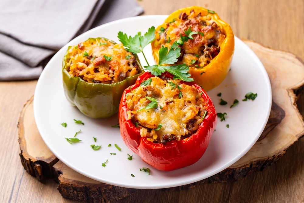 Air Fryer Stuffed Peppers - Corrie Cooks