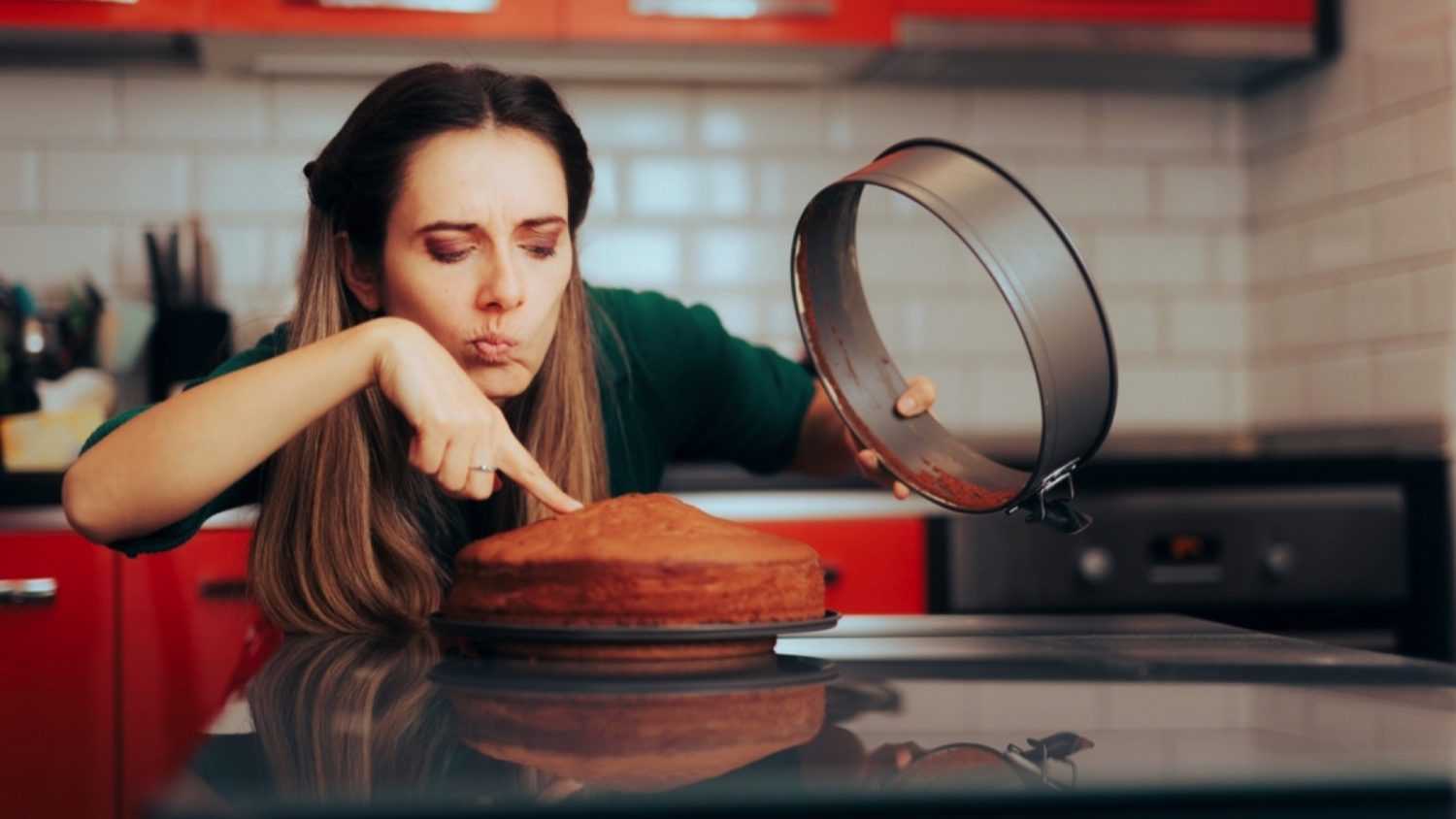 Woman Analyzing Cake