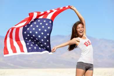 american flag woman