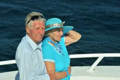 Old couple in cruise
