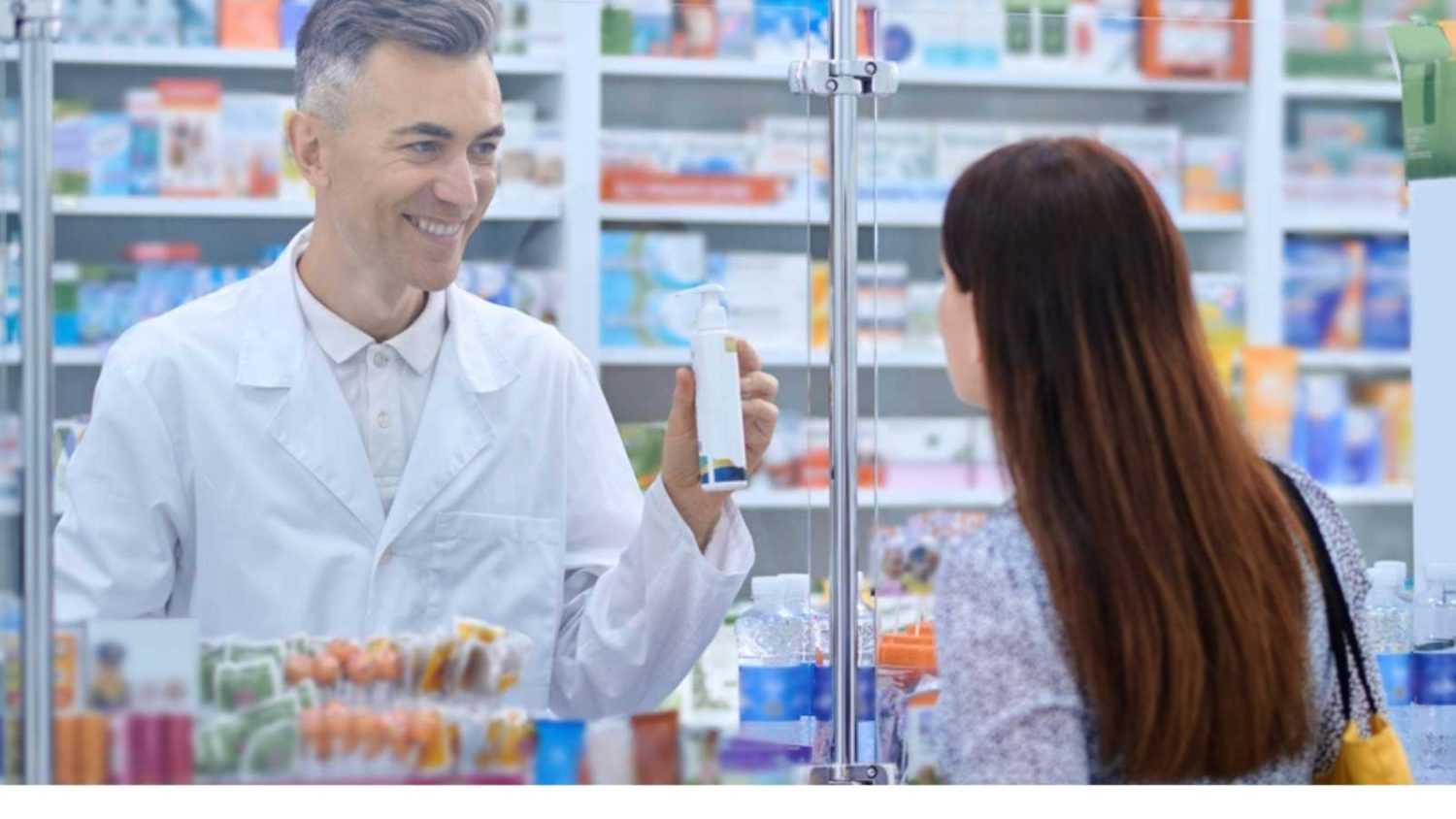 Woman buying medicine