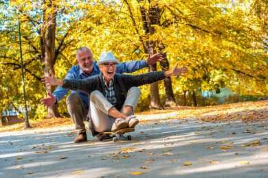 old people skateboard